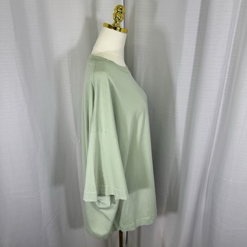 NEW COS Women's L / XL Oversized Tee Tshirt 100% Organic Cotton Boxy Green - Picture 4 of 13